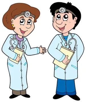 Two cartoon doctors Illustrazione stock