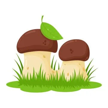 Two cartoon mushrooms Stock Illustration
