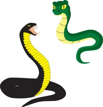 Two cartoon snakes Illustrazione stock