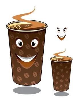 Two cartoon takeaway coffees Illustrazione stock