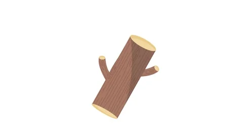 Two cartoonish logs with long arms and legs stand side by side, appearing p.. Stock Footage 332479811