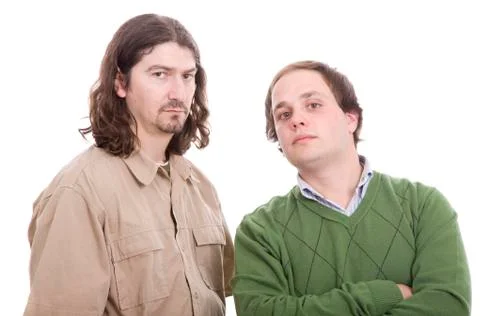 Two casual men posing Stock Photos