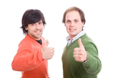 Two casual men posing Stock Photos