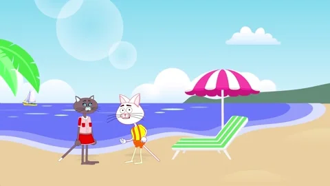 Two cats are talking to each other. Funny cats Stock Footage 293345564