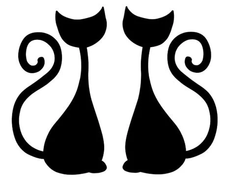 Two Cats Stock Illustration