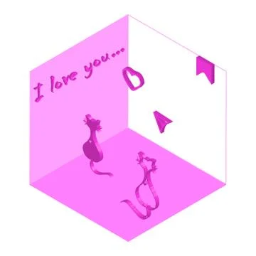 Two cats in love. Stock Illustration