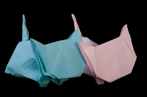 Two cats origami Stock Photos