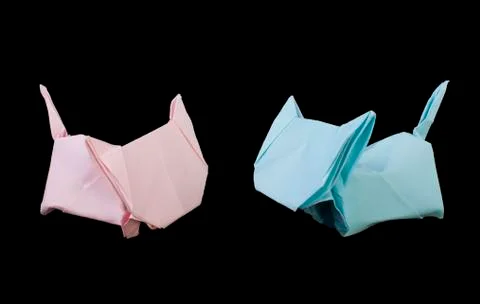 Two cats origami Stock Photos