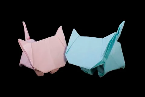 Two cats origami Stock Photos