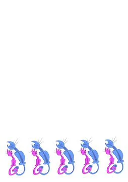 Two cats sit with their backs to the viewer. Stock Illustration