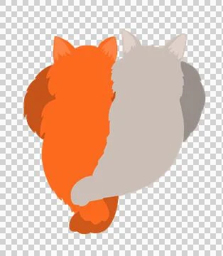 Two cats without faces illustration Stock Illustration