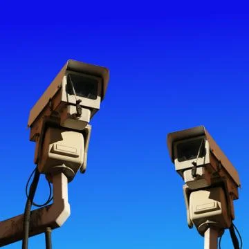 Two cctv cameras Illustrazione stock