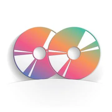 Two cd icon paper Stock Illustration