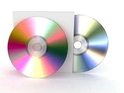 Two CDs and a box 3D illustration イラスト素材