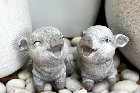 Two ceamic pig Stock Photos