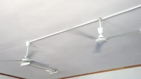 Two Celing Fans In A Classroom Stock Footage 156765432