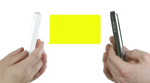 Two cellphones text, with text bubbles Video stock 37324683
