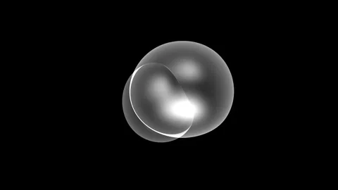 Two Cells Morphing Blending Monochromatic Molecule Division for Biotech Stock Footage 339090108