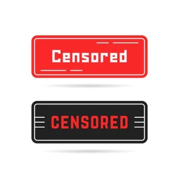 Two censored banners with shadow Stock Illustration