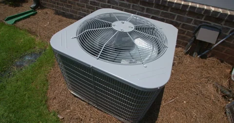 Two Central Air Conditioning Units from Above 스톡 동영상 64816314