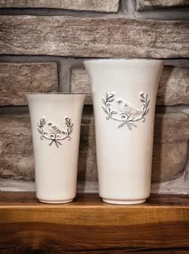 Two ceramic artistic vases Stock Photos