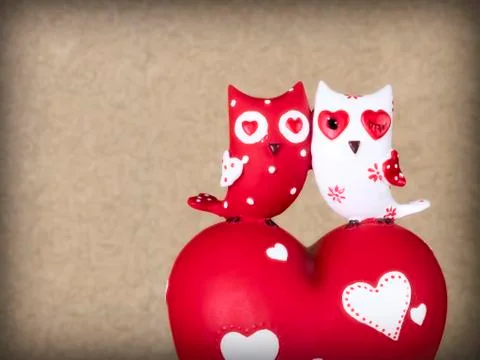 Two ceramic owls Stock Photos