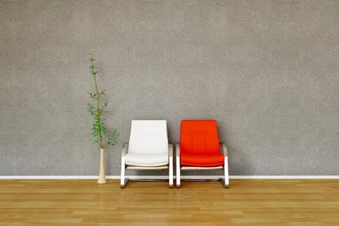 Two chair with plant イラスト素材