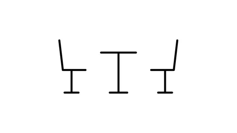 Two chairs and a table set against a solid black background, creating a min.. 스톡 동영상 332986302