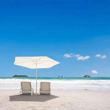 Two chairs at the beach Stock Photos