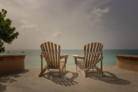 Two chairs on the beach Fotos de archivo
