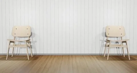 Two chairs facing each other. The interior of the property is a warm scene .. Stock Illustration