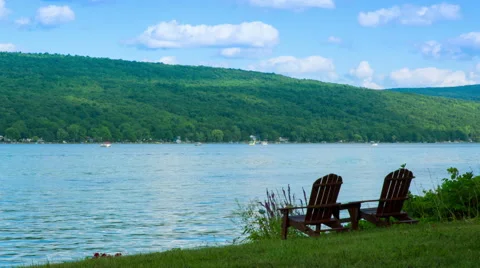 Two Chairs Lake Timelapse Stock Footage 57732876