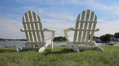 Two Chairs with Oceanfront View Stock Footage 28028350