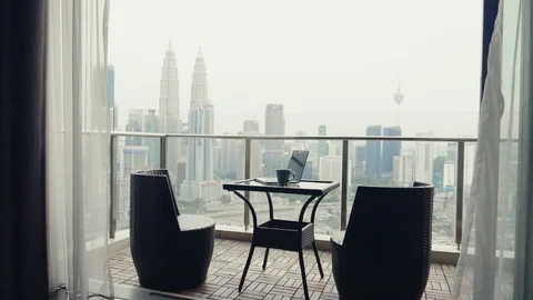 Two Chairs at Terrace Stock Footage 86000541