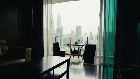 Two Chairs at Terrace Stock Footage 86038564