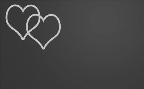 Two chalk hearts Stock Illustration