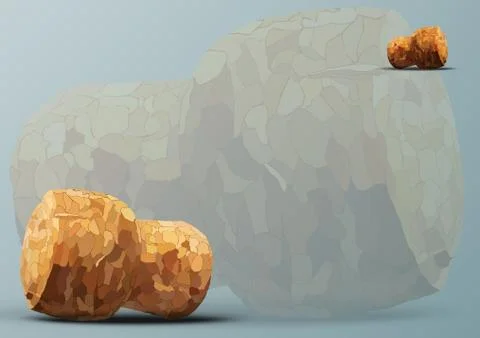 Two champagne corks of the third Stock-Illustration