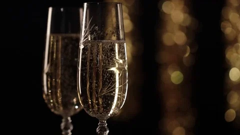 Two champagne glasses Stock Footage 81166355
