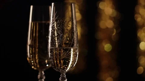 Two champagne glasses Stock Footage 81167261