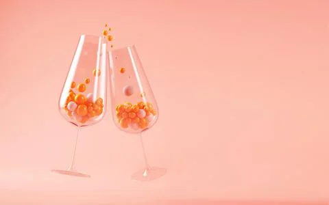 Two champagne glasses Stock Illustration