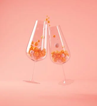 Two champagne glasses Stock Illustration