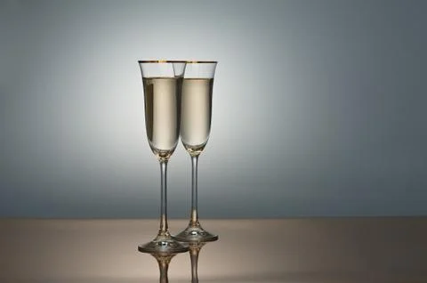 Two champagne glasses Stock Photos