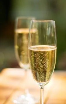 Two champagne glasses Stock Photos