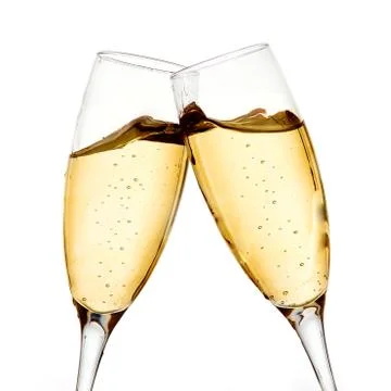 Two champagne glasses Stock Photos
