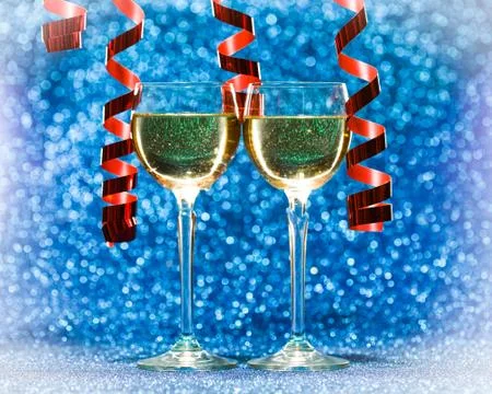 Two champagne glasses Stock Photos