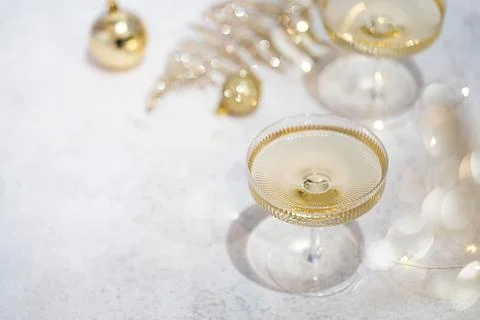 Two champagne glasses Stock Photos