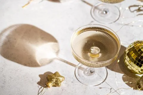Two champagne glasses Stock Photos