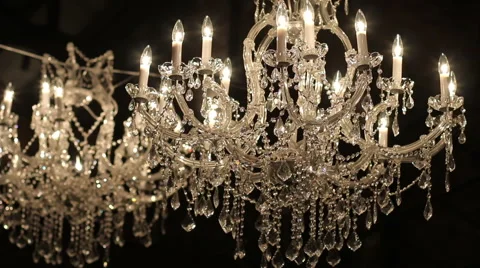 Two Chandeliers Slider Shot Stock Footage 59587766