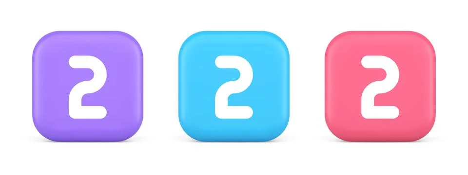 Two character button numeral cyberspace calculation service 3d realistic icon Stock Illustration