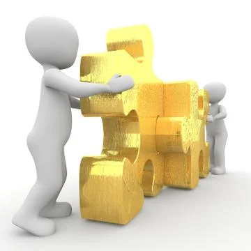 Two characters puzzle Stock Illustration